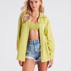 Lime green shirt cover up